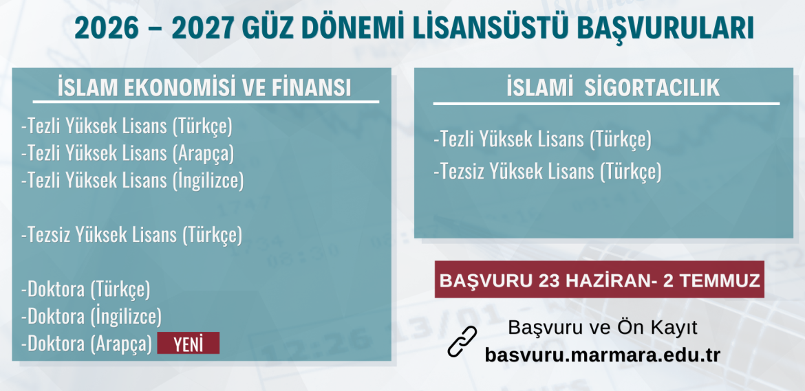 Lisansüstü başvuruları 22 Haziran - 2 Temmuz tarihleri arasında yapılacaktır.
